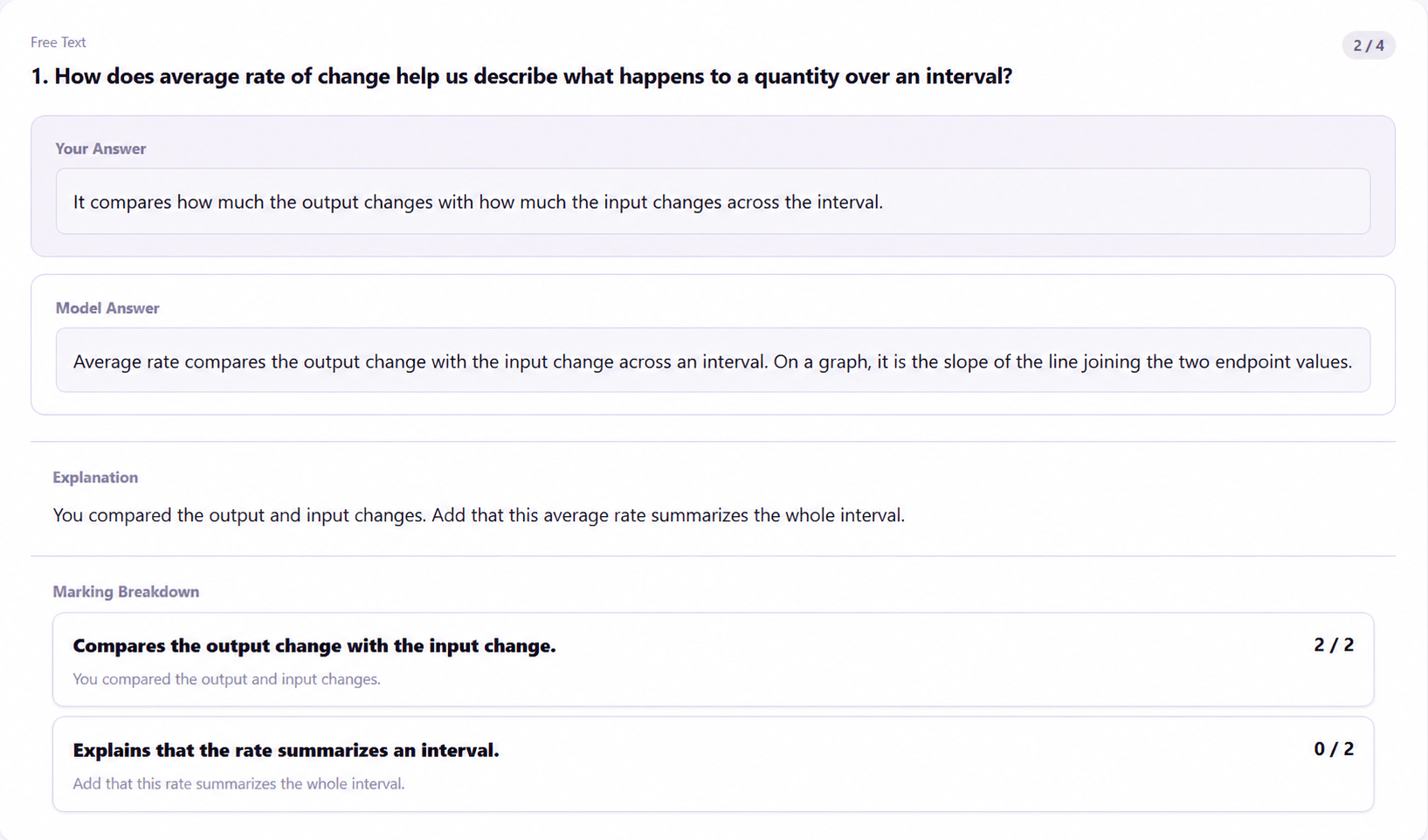AI-Generated Test and Written-Answer Feedback Preview